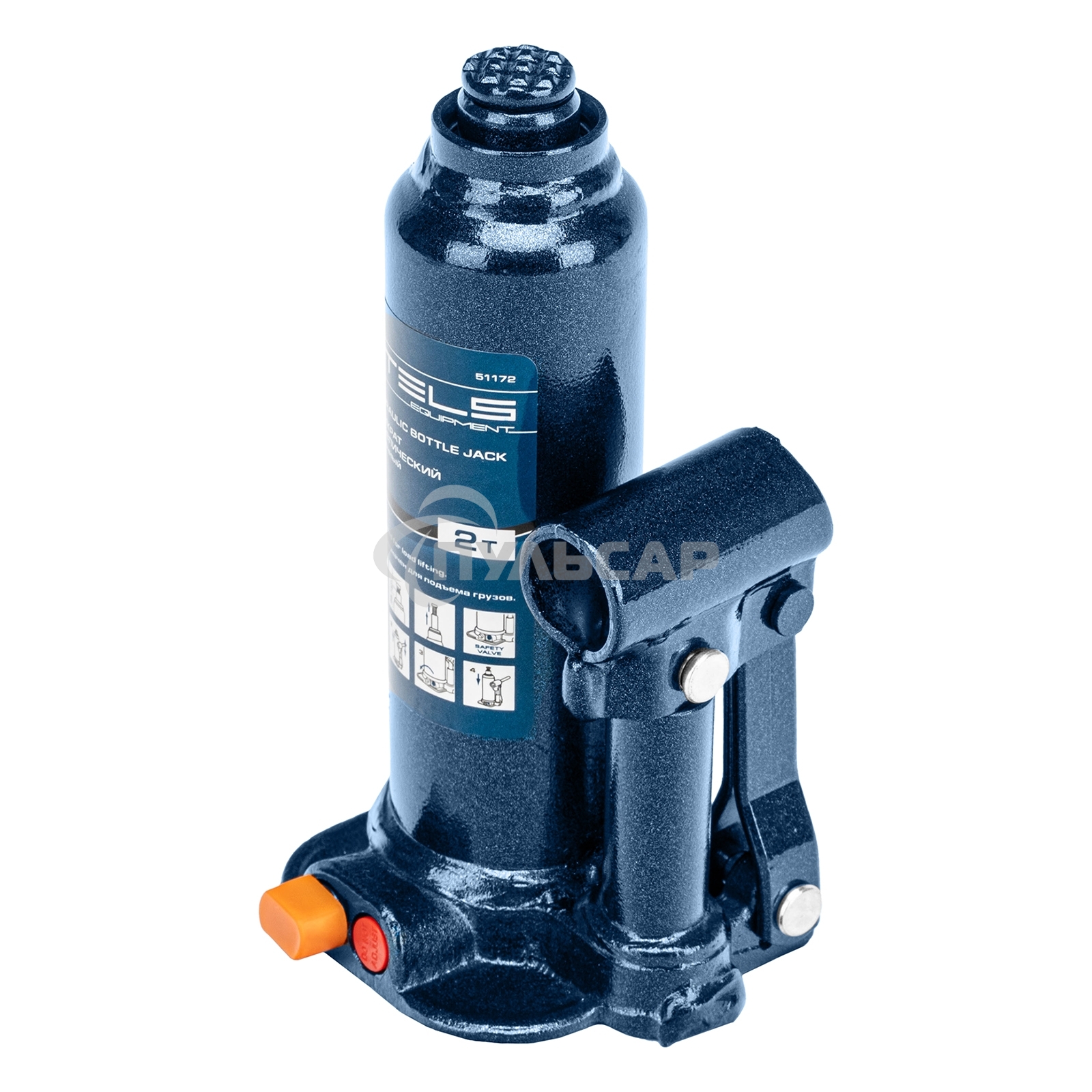 Домкрат гидравлический бутылочный, 2 т, h подъема 178–338 мм, в пласт. кейсе Stels