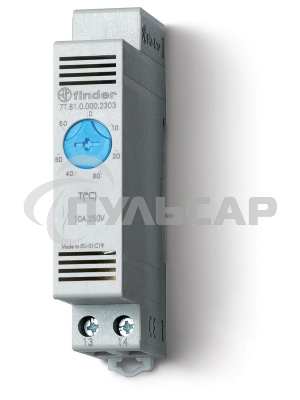 Термостат щитовой для включения охлаждения диапазон температур 0…+60град. С; 1NO 10А модульный 17.5мм IP20 FINDER 7T8100002303