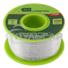 Припой с канифолью, D 1 мм, 100 г, POS61, на пластмассовой катушке Сибртех Припой с канифолью, D 1 мм, 100 г, POS61, на пластмассовой катушке Сибртех