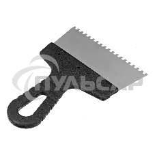 Шпатель из нержавеющей стали Сибртех 150 мм, зуб 4х4 мм, пластмассовая ручка 85455