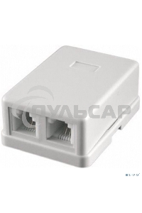 Розетка телефонная TA-102 RJ-11 (6P4C) внешняя 2 порта, белая