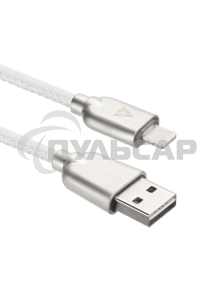 Кабель USB ACD-Allure Lightning ~ USB-A Кожа, 1м, белый (ACD-U926-P5W)