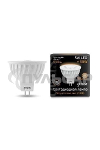 Лампа светодиодная Gauss 101505105 MR16 5 Вт 3000К тепл. бел. GU5.3 500 лм 150-265В FROST