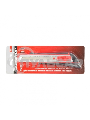 Нож Matrix, 18 мм выдвижное лезвие, метал. направляющая, эргоном. двухкомпонентная рукоятка