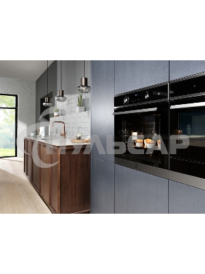 Электрический духовой шкаф Electrolux с конвекцией, приготовление на пару,объем 72 л, утапливаемые переключатели, 10 режимов, автопрограммы, очистка пиролитическая, 3 стекла в дверце, направляющие проволочные + телескопические (1 уровень), термощуп