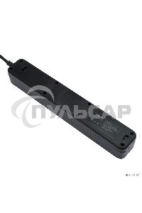 Сетевой фильтр Гарнизон 2.0 Мультипорт EPS-4-U3-B-2, 4 р, 10А, 3xUSB, 2м, ур.защиты 2+, черный, пакет