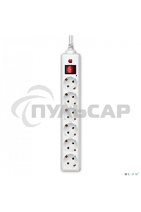 Сетевой фильтр BURO Сетевой фильтр, 6 розеток, 3 метра, (600SH-3-W), белый 992266