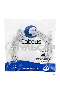 Патч-корд Cabeus PC-UTP-RJ45-Cat.5e-5m U/UTP, кат.5е, 2xRJ45/8p8c, неэкранированный, серый, PVC, 5м