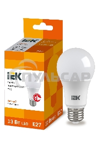 Лампа cветодиодная Iek LLE-A60-13-230-30-E27 ECO A60 шар 13Вт 230В 3000К E27 IEK