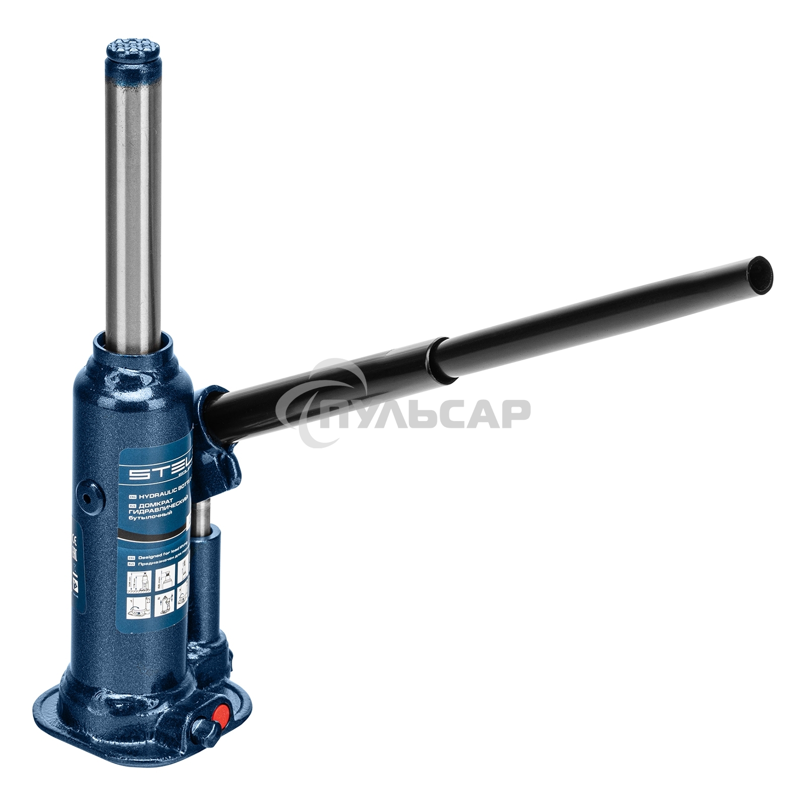 Домкрат гидравлический бутылочный, 2 т, h подъема 178–338 мм, в пласт. кейсе Stels