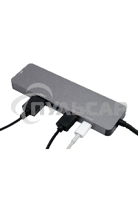 Док-станция Type-C Gembird UHB-D1, 5в1: 3хUSB3.1, Type-C PD100W, HDMI, кабель 17см, алюминий