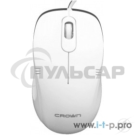 Мышь проводная Crown CMM-502 белый, 1000 dpi, USB, кнопки - 3