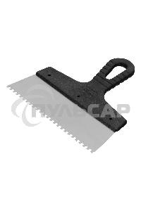 Шпатель из нержавеющей стали Сибртех 200 мм, зуб 4х4 мм, пластмассовая ручка 85456