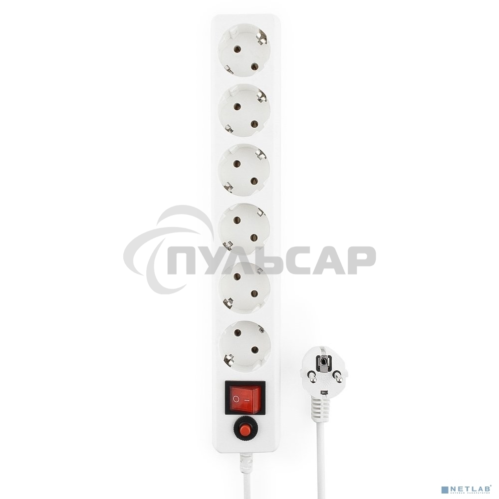 Сетевой фильтр Гарнизон ECL-6-W-1.8, 6р, 10А, 1.8м, ур.защиты 4, белый, пакет