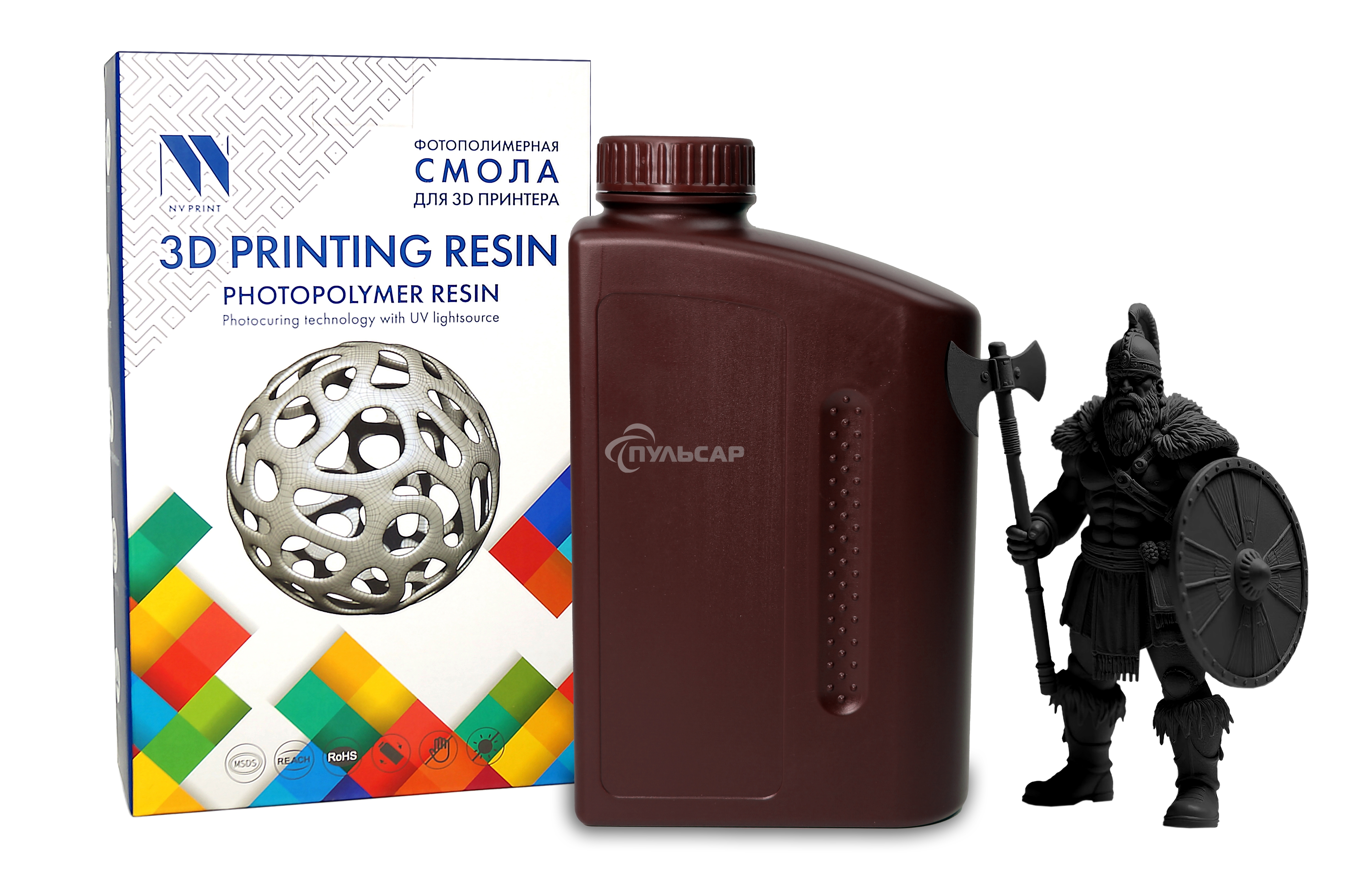 Фотополимерная смола NVPRINT Toughness Resin черный для 3D печати 1 кг (бут)