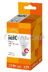 Лампа cветодиодная Iek LLE-A60-13-230-30-E27 ECO A60 шар 13Вт 230В 3000К E27 IEK
