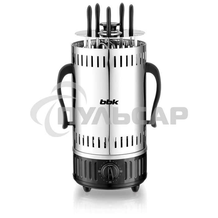 Электрошашлычница BBK BBQ601T нержавеющая сталь/черный