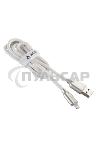Кабель USB ACD-Allure Lightning ~ USB-A Кожа, 1м, белый (ACD-U926-P5W)