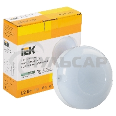 Светильник Iek LDPO3-1002-012-4000-K01LED ДПО 1002 12Вт 4000K IP54 с акуст.датч.