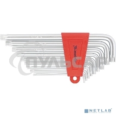 Набор ключей Matrix имбусовых TORX, 9 шт: T10-T50, CrV, удлиненные, сатин.