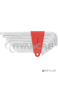 Набор ключей Matrix имбусовых TORX, 9 шт: T10-T50, CrV, удлиненные, сатин.