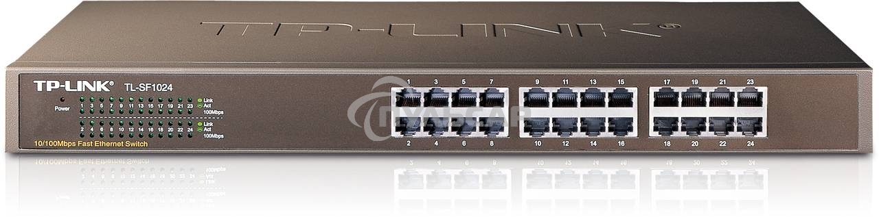 Сетевой коммутатор TP-Link SMB TL-SF1024 Коммутатор 24-port 10/100M Switch, 1U 19-inch rack-mountable steel case