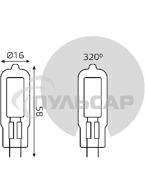 Лампа cветодиодная Gauss LED G4 AC220-240V 4.5W 3000K Glass 1/10/200