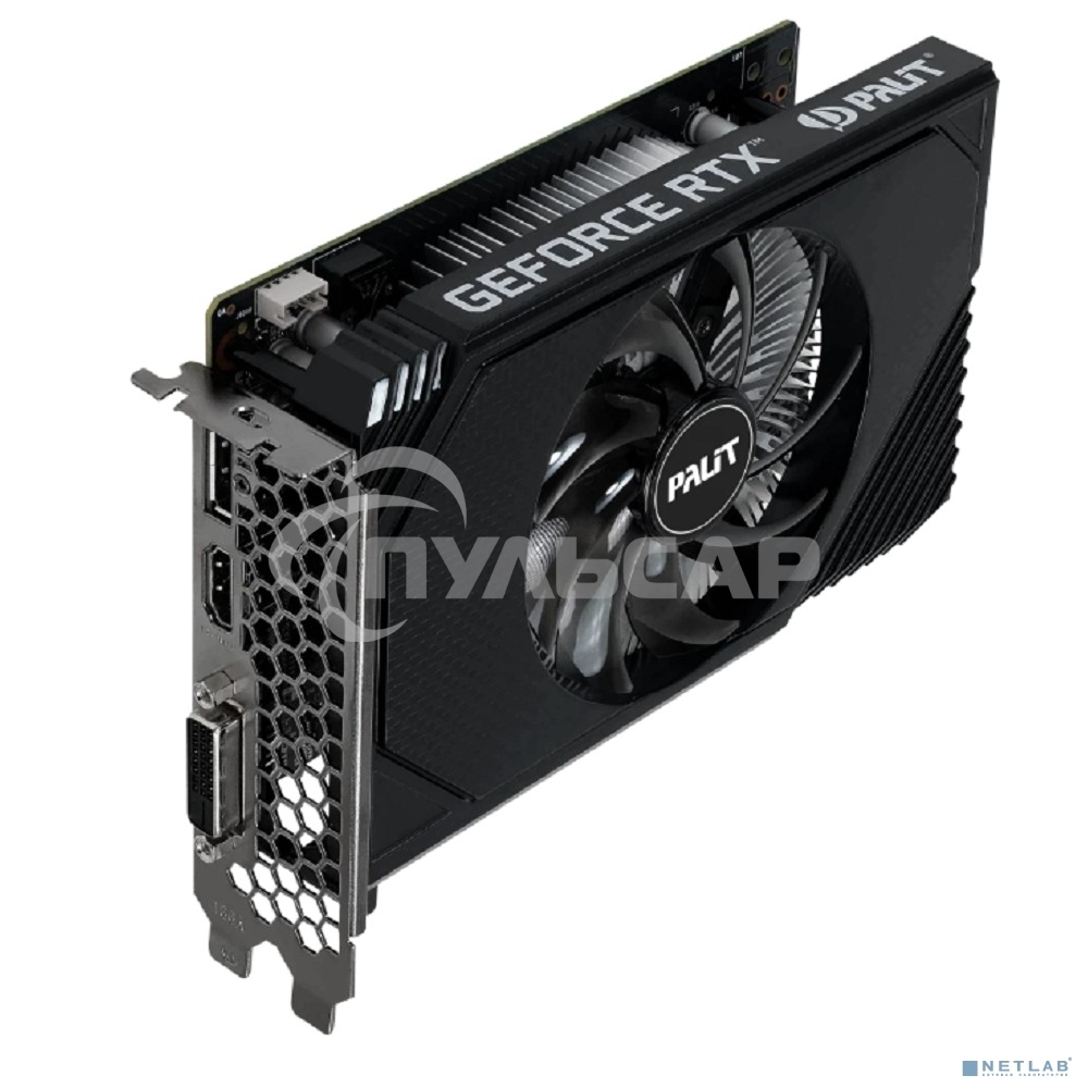 Видеокарта Palit RTX 3050 STORMX OC 6Gb NVIDIA GeForce RTX 3050 6Gb PCI-E 4.0 96bit GDDR6 1042/14000 DVIx1 HDMIx1 DPx1 HDCP Ret