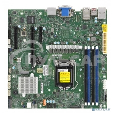 Материнская плата SuperMicro MBD-X12SCZ-F-O, LGA1200, Intel W480E, 4xDDR4, 4xSATA, 1xM.2, 1xPCIe x16, 2xPCIe x4, 1xPCIe x1, 2xRJ45, 1xDVI-D, 2xDP, 1xVGA, 1xCOM, 1xDOM, TPM 2.0, 6xUSB 2.0 (внутренние), 1xM.2 (E-Key для Wi-Fi), mATX (OEM)