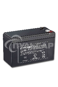 Батарея CROWN CBT-12-7.2 (напряжение 12В, емкость 7.2 А/Ч, разм 151х65х100 мм, вес 2,1 кг, тип клеммы - F2, 5 лет)