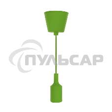 Патрон E27 силиконовый со шнуром 1 м зеленый Rexant