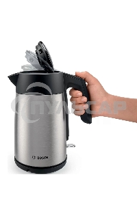 Чайник электрический Bosch TWK7L460, 1,7л, 2400 Вт., нерж.сталь, шкала уровня воды