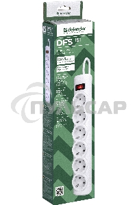 Сетевой фильтр Defender DFS 151 1,8 м, белый, 6 розеток
