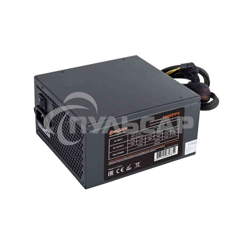 Блок питания ExeGate 1000PPX (EX292161RUS), 1000Вт, 120мм, черный