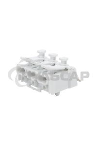 Клемма пружинная соединительная КСП 3-полюсная с заземлением и с монтажными ножками (100 шт./уп.) Rexant