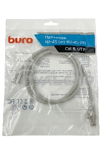 Патч-корд Buro UTP 4 пары cat6 CCA molded 1м серый RJ-45 (m)-RJ-45 (m)