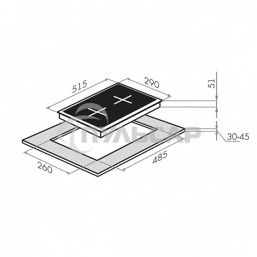 Газовая варочная панель HOMSair HGG323GCBK