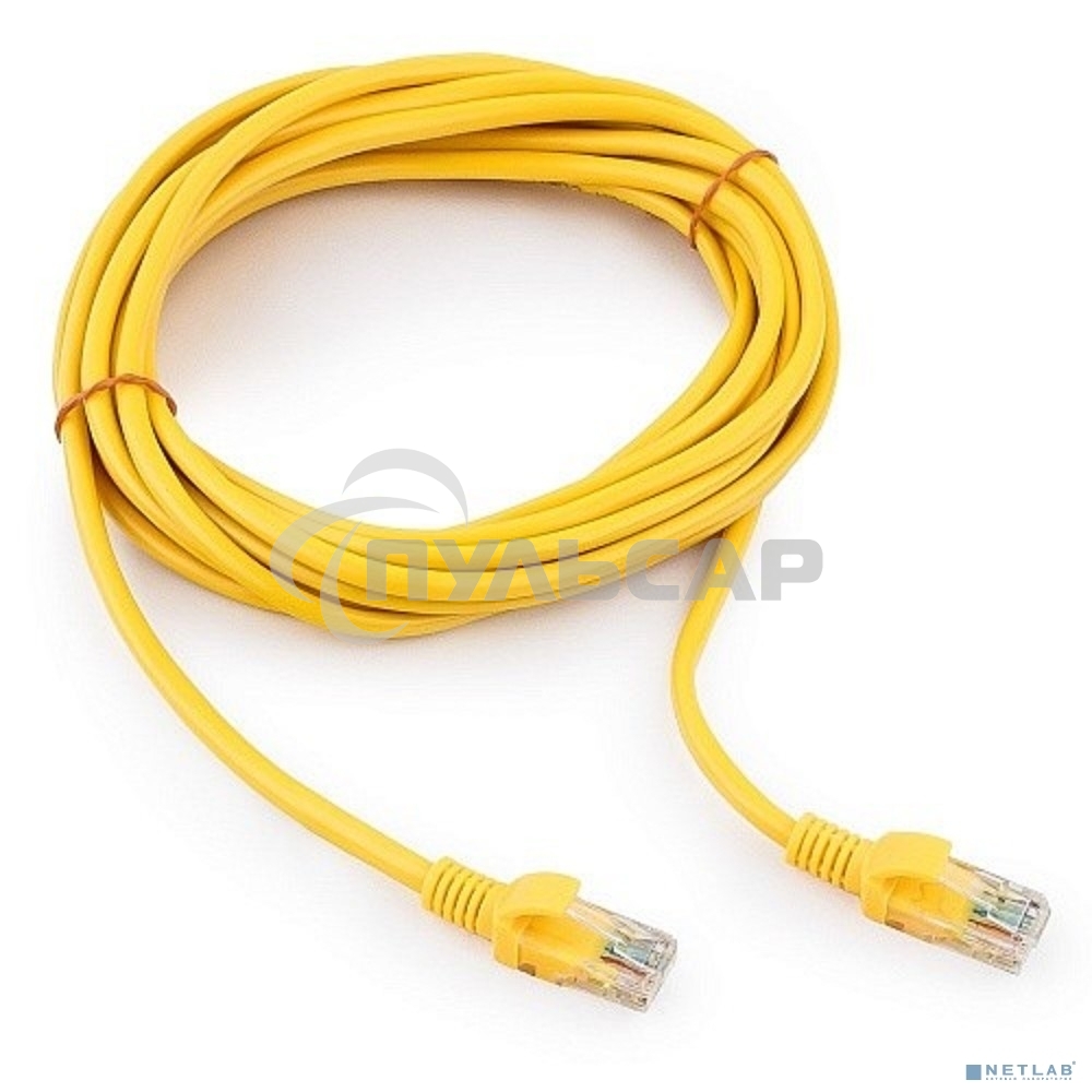 Патч-корд UTP Cablexpert кат.5e, 5м, литой, многожильный (желтый)
