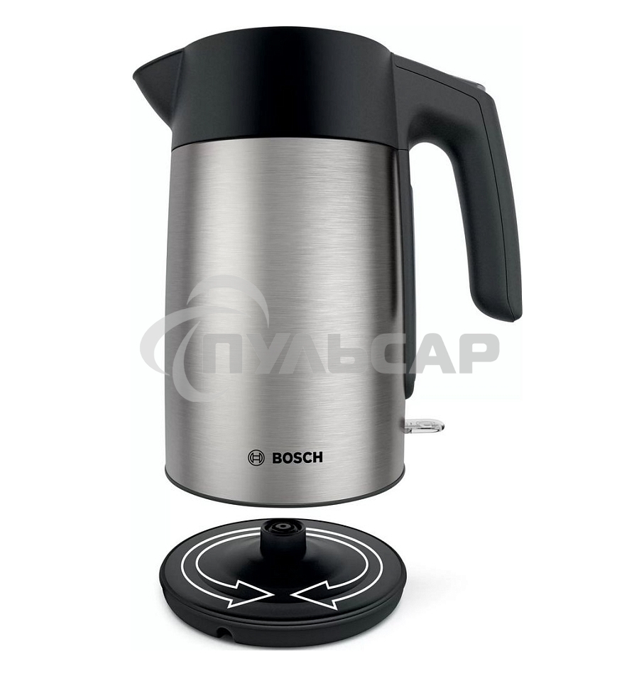 Чайник электрический Bosch TWK7L460, 1,7л, 2400 Вт., нерж.сталь, шкала уровня воды