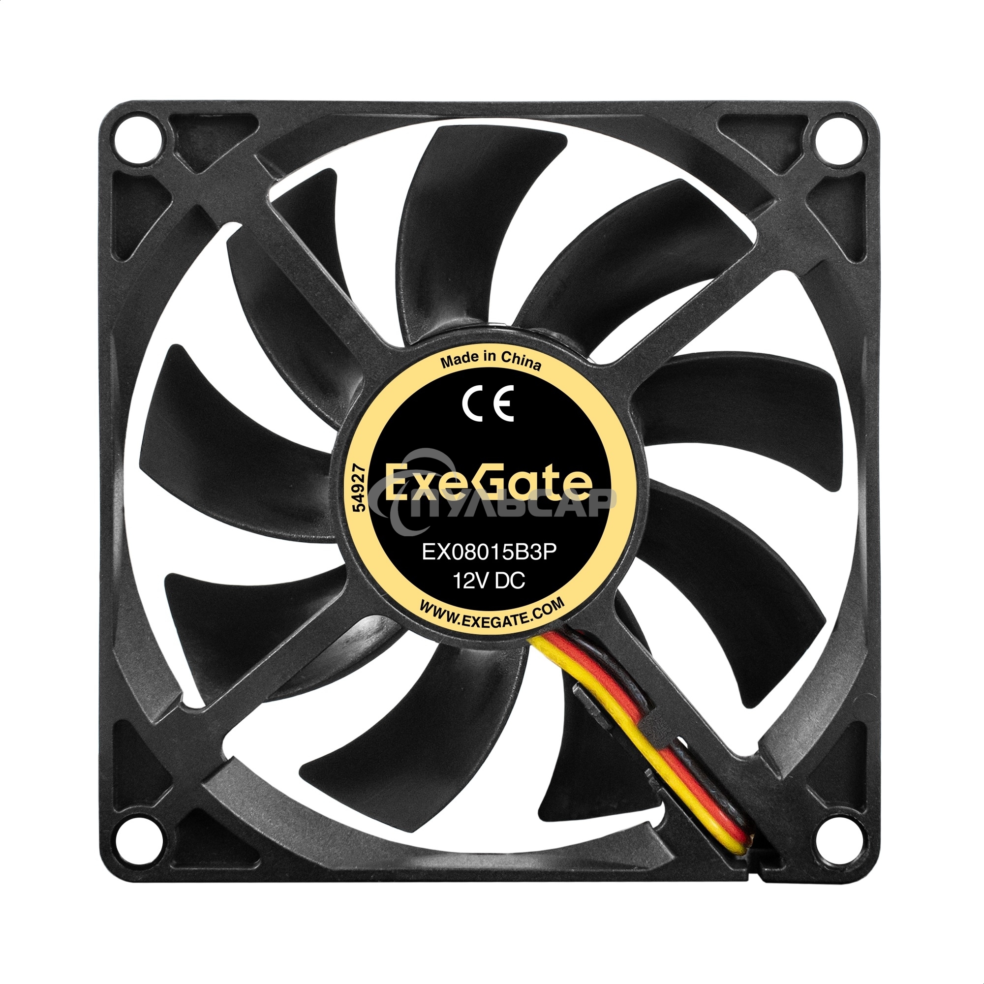 Вентилятор для корпуса ExeGate EX08015B3P черный, 80 мм, 2000 об/мин, 21 дБ, 3 pin