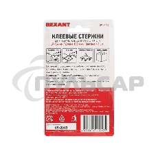 Клеевые стержни Rexant, Ø7 мм, 100 мм, красные, 6 шт., блистер