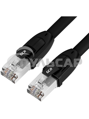 Патч-корд GCR PROF кат.8 ethernet 30.0m F/FTP, RJ45, CU, 26 AWG, литой, прямой, черный, экранированные коннекторы, GCR-52354