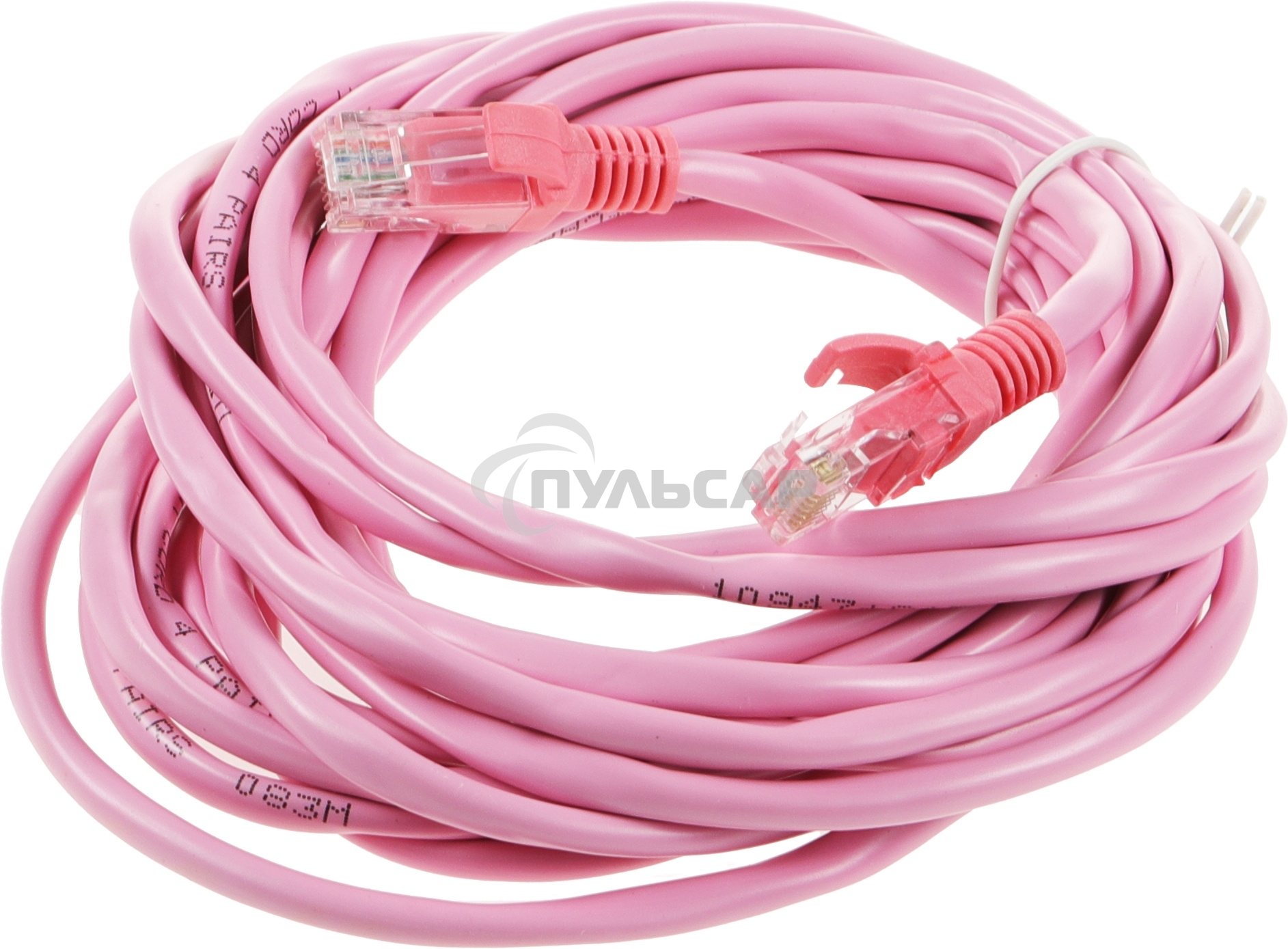 Патч-корд UTP Cablexpert кат.5e, 5м, литой, многожильный (розовый)