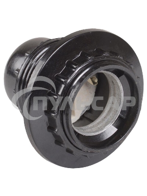 Патрон электрич. E27 Пкб27-04-К11 с кольцом карболит. черный (с этикет.) ИЭК EPK11-04-01-K01