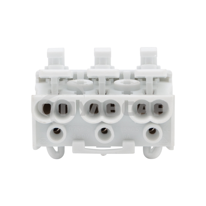 Клемма пружинная соединительная КСП 3-полюсная с заземлением и с монтажными ножками (100 шт./уп.) Rexant