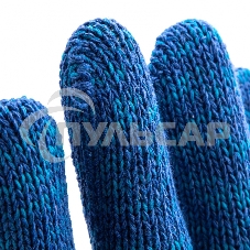 Перчатки трикотажные усиленные, гелевое ПВХ-покрытие, 7 класс, синие, Россия Сибртех