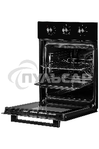 Встраиваемый духовой шкаф Monsher MOE 4563 Noir, электрический, High-Tech, объем 50 л, конвекция, гриль, 3 стекла в дверце, съемные стекла, съемная дверца, телескопические направляющие, черный