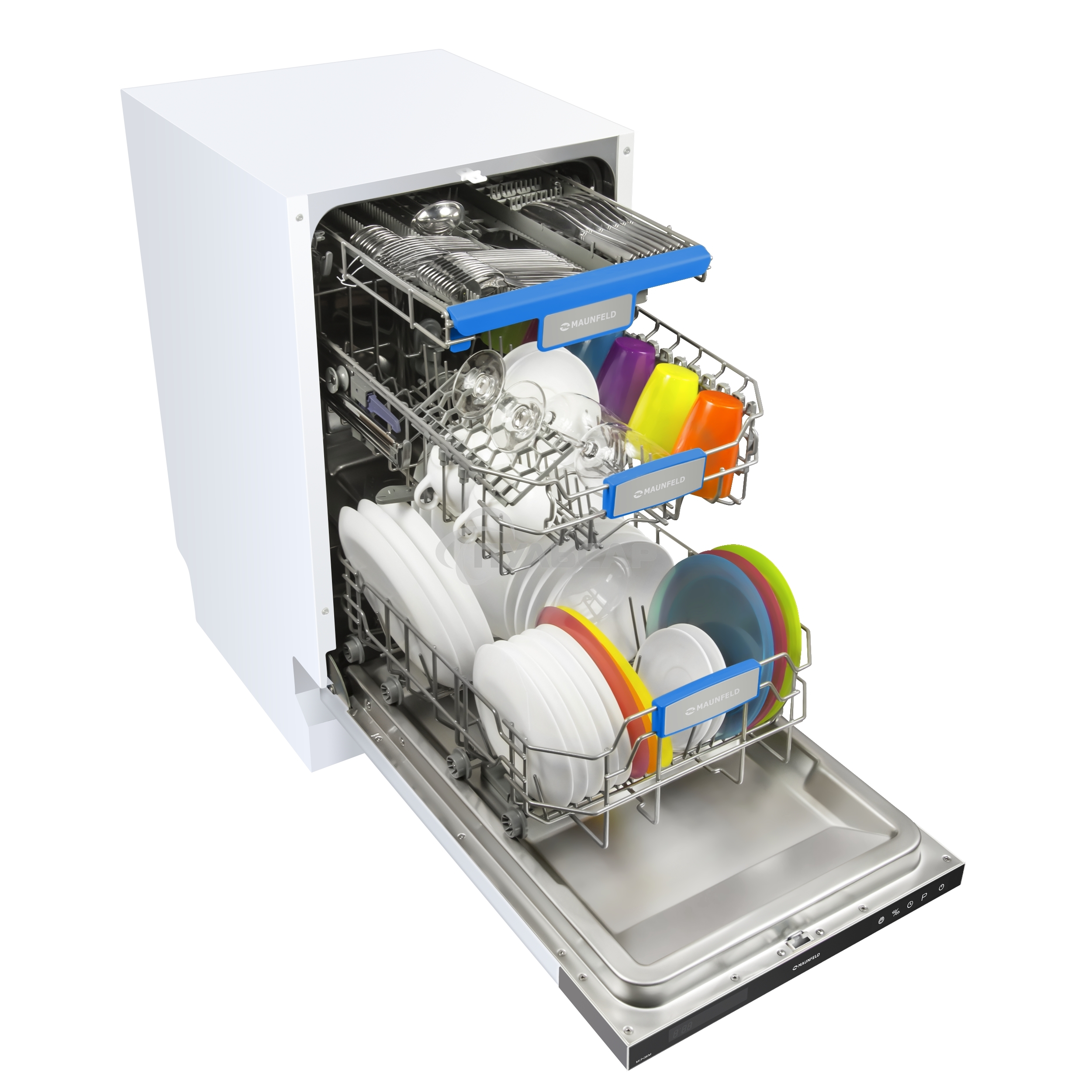Встраиваемая посудомоечная машина Maunfeld MLP-08IM, черный, 44.8 см, 10 компл., 47 дБ, класс A++