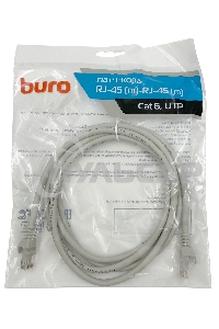 Патч-корд Buro Basic UTP 4 пары cat6 CCA molded 2м серый RJ-45 (m)-RJ-45 (m)