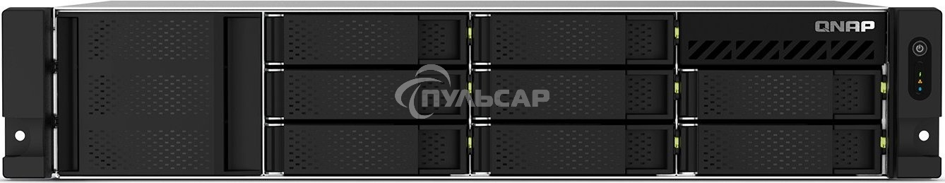 Сетевое хранилище SMB QNAP TS-873AeU-RP-4G NAS 8 HDD trays, 2x 2.5 GbE. 64-bit 4-core AMD V1500B 2,2 GHz, 4 Gb. RAM (1*4 Gb) up to 32Gb (2*16 Gb), 2 x M2 2280 (PCIe Gen3 x 1), 2xPSU W/o rail kit RAIL-B02